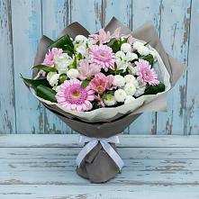 Букет цветов из:  Герберы, Альстромерии и Хризантемы в Глебычево