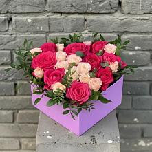 Цветочная композиция из Розы в коробке в Глебычево