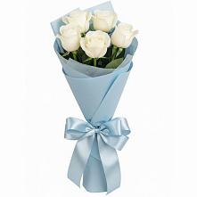 Букет 5 Белых роз Проуд в Глебычево