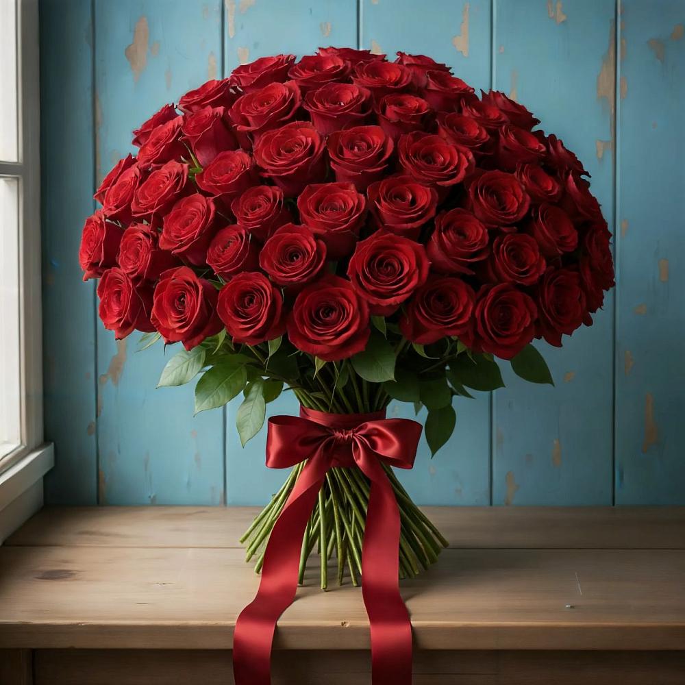 Букет Красные розы Блэк Меджик в Глебычево