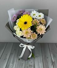 Букет цветов из:  Розы, Герберы и Хризантемы в Глебычево