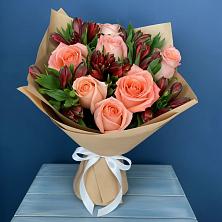 Букет цветов из:  Розы и Альстромерии в Глебычево