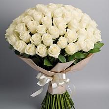 Букет 101 беля роза Белоснежка в Глебычево