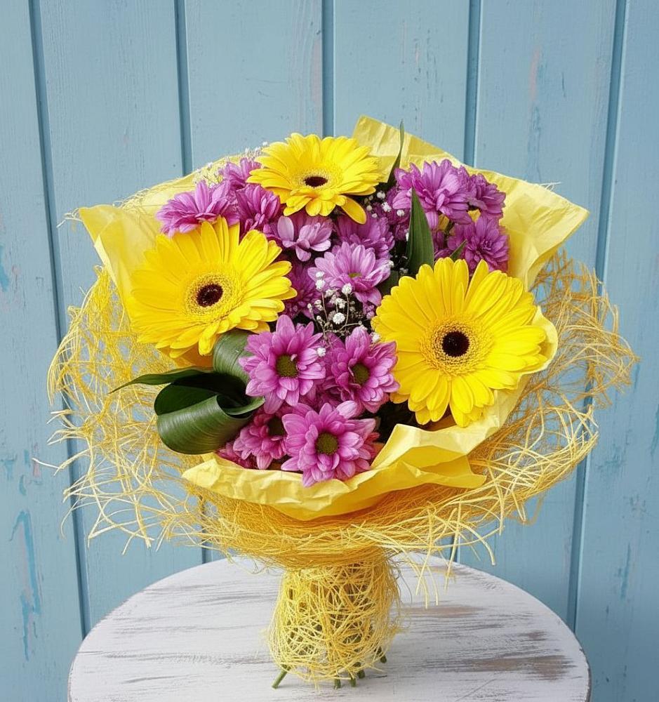 Букет цветов из: Хризантемы и Герберы в Глебычево