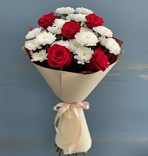 Букет цветов из:  Розы и Хризантемы в Глебычево