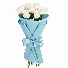 Букет 7 белых роз Проуд в Глебычево