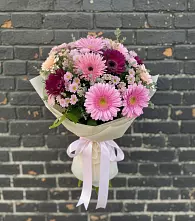 Букет цветов из:  Герберы и Хризантемы в Глебычево