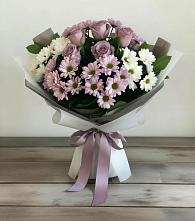 Букет цветов из:  Хризантемы и Розы в Глебычево