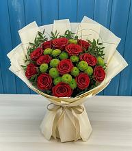 Букет цветов из:  Розы и Хризантемы в Глебычево